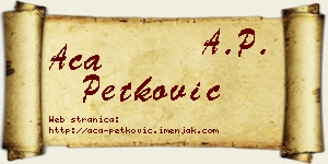 Aca Petković vizit kartica
